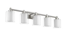 HOMEnhancements 18776 - Sonora 5-Light Vanity - NK  Clear & White Glass